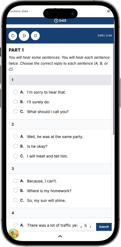 EduStar mock test on iPhone