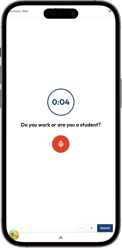 EduStar mock test on iPhone