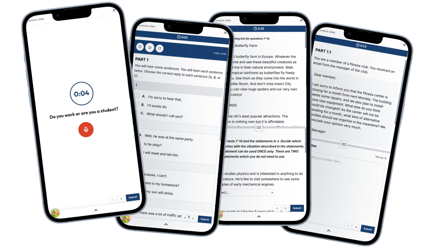 EduStar student app: listening task on iPhone